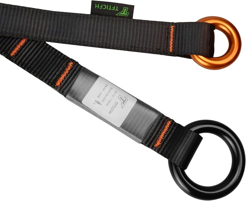 TFTICFH Friction Saver, 23kN Cambium Saver Retrievable Anchor, Climbing Rope Loop Belt Sling with Two 25kN Aluminum Rings for Tree Arborist Climbing Rappeling - Image 4